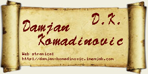 Damjan Komadinović vizit kartica